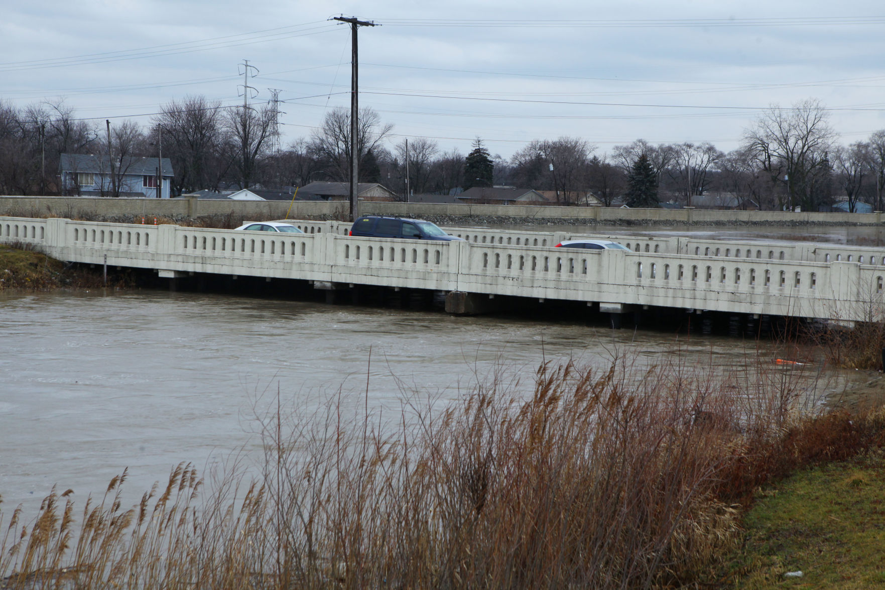 Little Calumet River with rising water levels